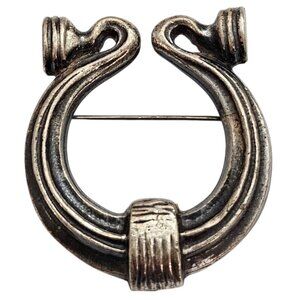 Sterling Accessocraft Brooch Celtic Penannular Vintage Pin Signed